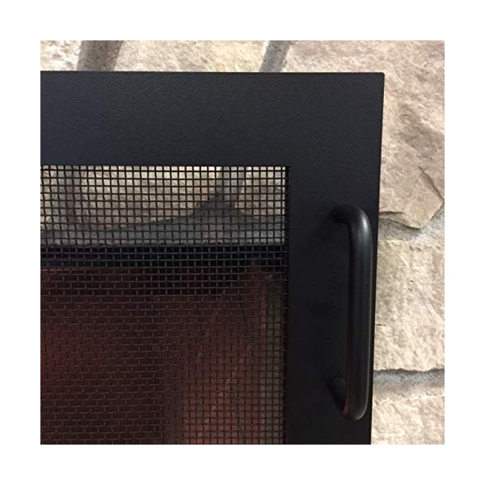 Fireplace Screen Pond Design (Textured Black, Large)