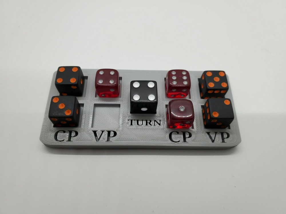 3D Printed Point Counter. Victory, Command Points, Turn # Tracker