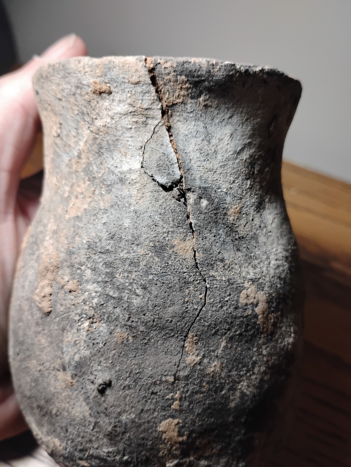Ancestral Hohokum Corrugated Pottery Jar Intact New Mexico 1000+ Years