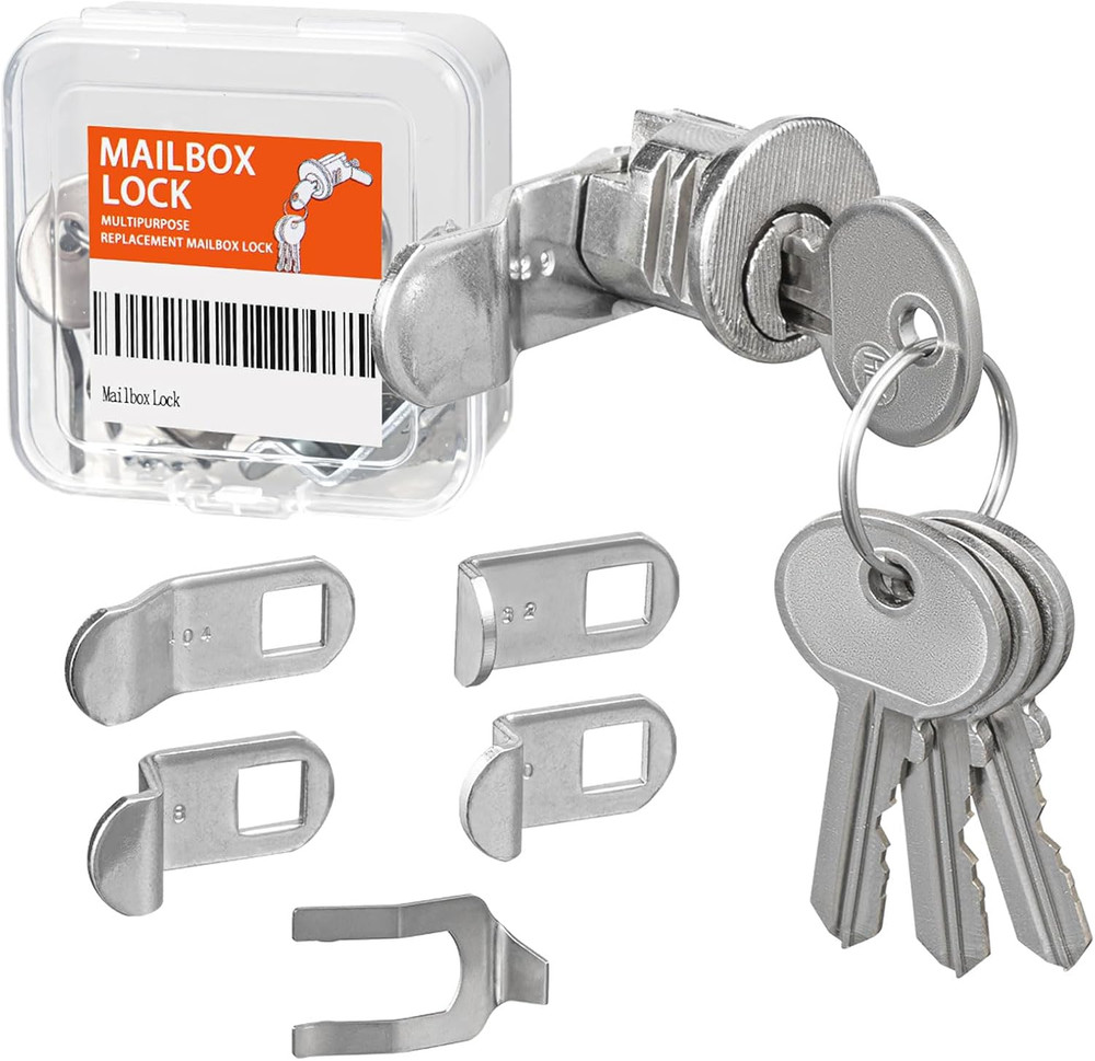 Mailbox Lock Replacement with 4 Keys - Multipurpose Mail Box Locks Compatible wi