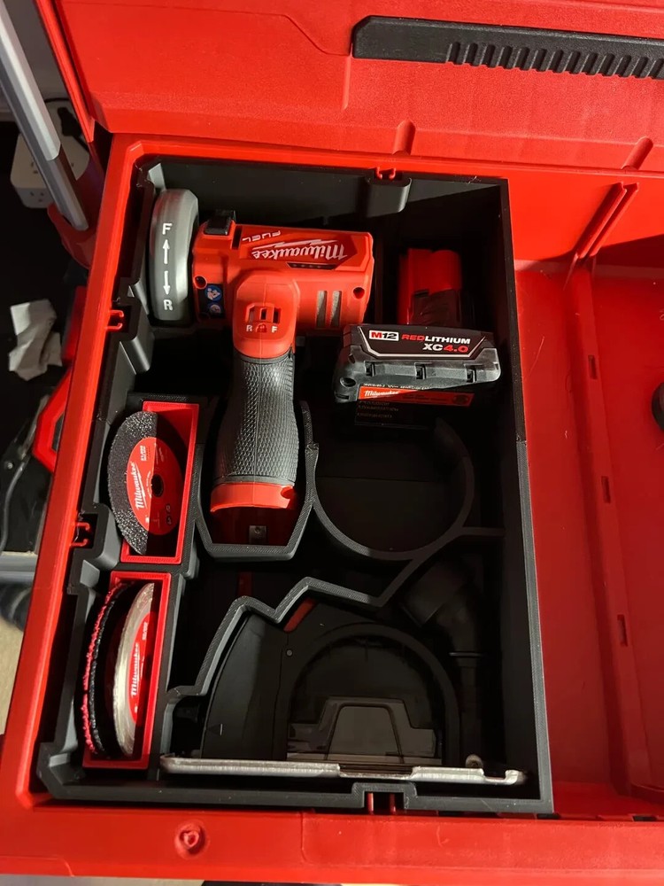 M12 Cut Off Tool Insert for Milwaukee Packout  (Insert Only)(RED)