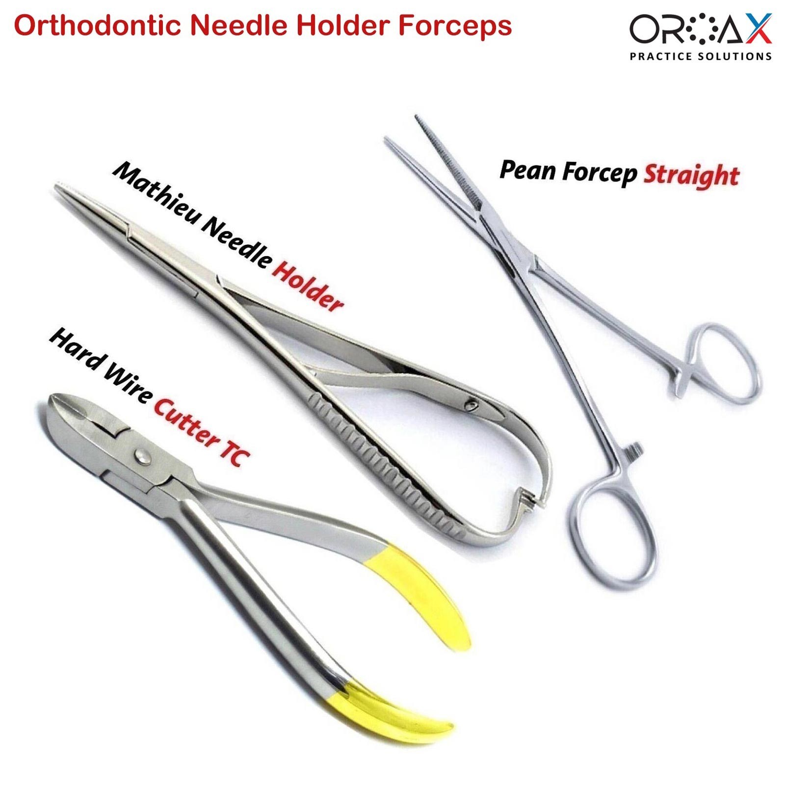 Pinza para ligadura con portaagujas dental Mathieu, instrumento de ortodoncia