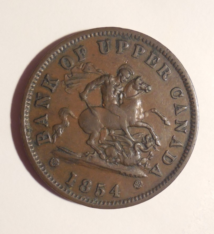 1854 Canada Half Penny Copper Token