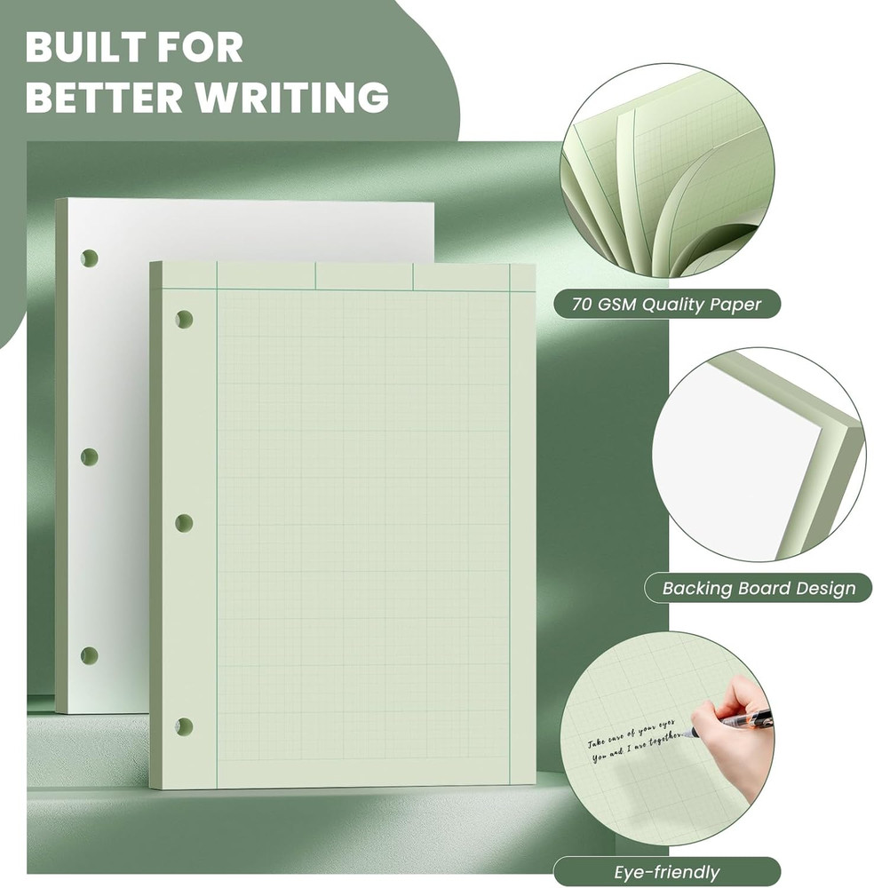 Engineering Paper 8.5 X 11, 100 Sheets Top Glue Binding Engineering Notebook, 5X