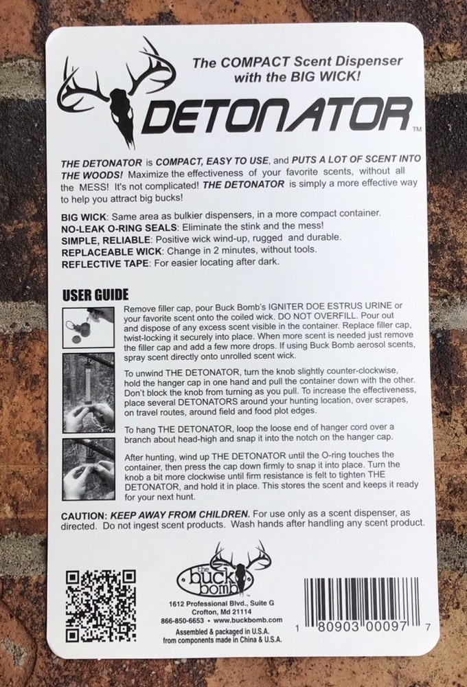 Buck Bomb Detonator Scent Dispenser