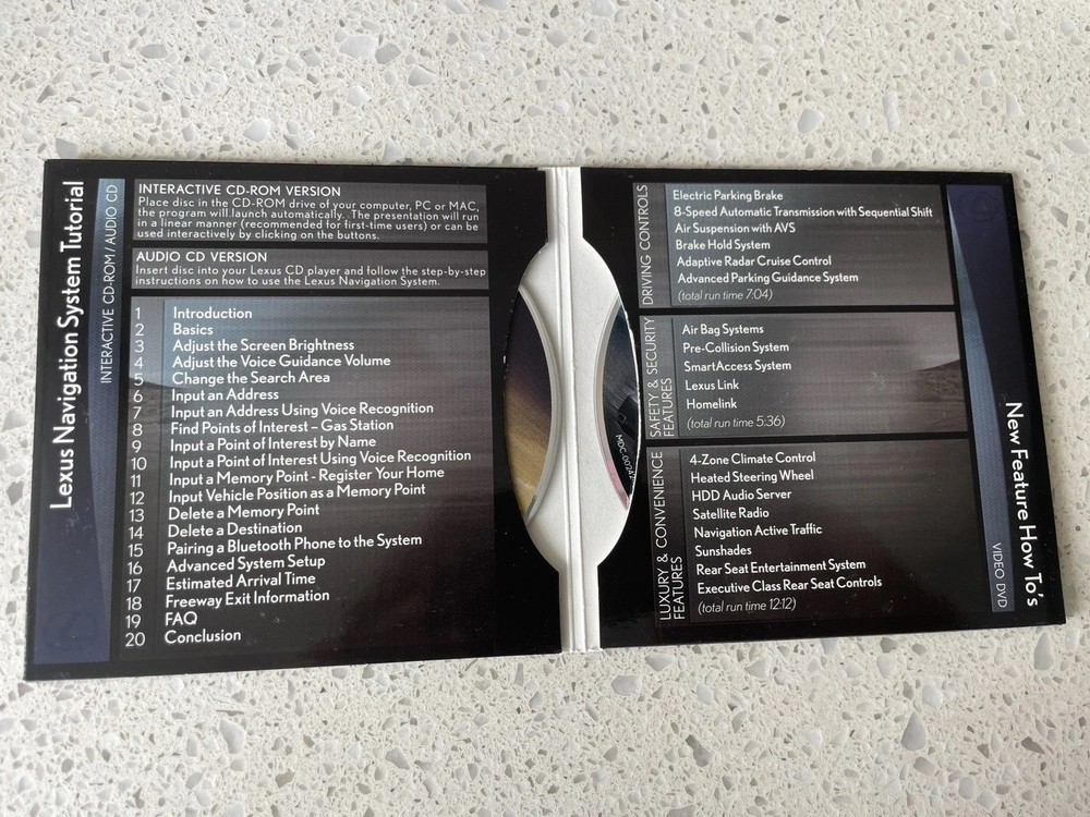 2007 2008 LEXUS LS460 NAVIGATION SYSTEM TUTORIAL INTERACTIVE CD ROM AUDIO CD OEM