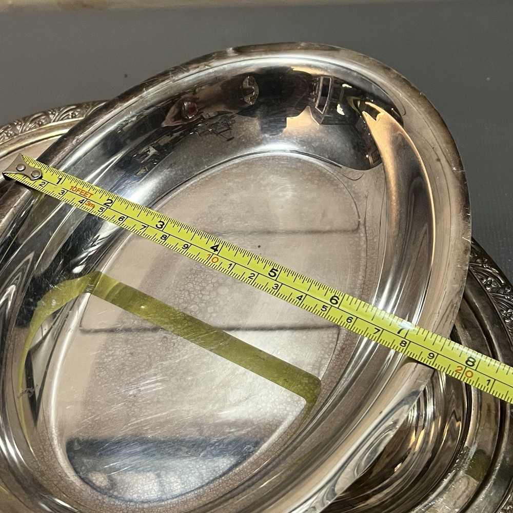 Silver Plate Vtg Rogers Bros Covered Oval Serving Tray Dish