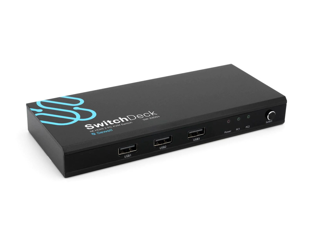SwitchDeck 4K HDMI KVM Switch, Switch easily between two PCs/Macs/game console