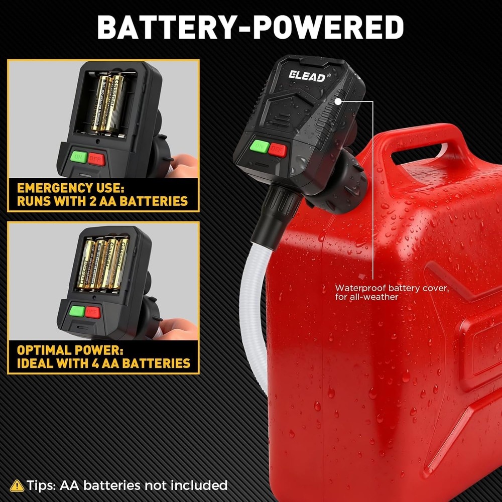 Automatic Fuel Transfer Pump with Auto-Stop Sensor(3.2 GPM), Battery Operated