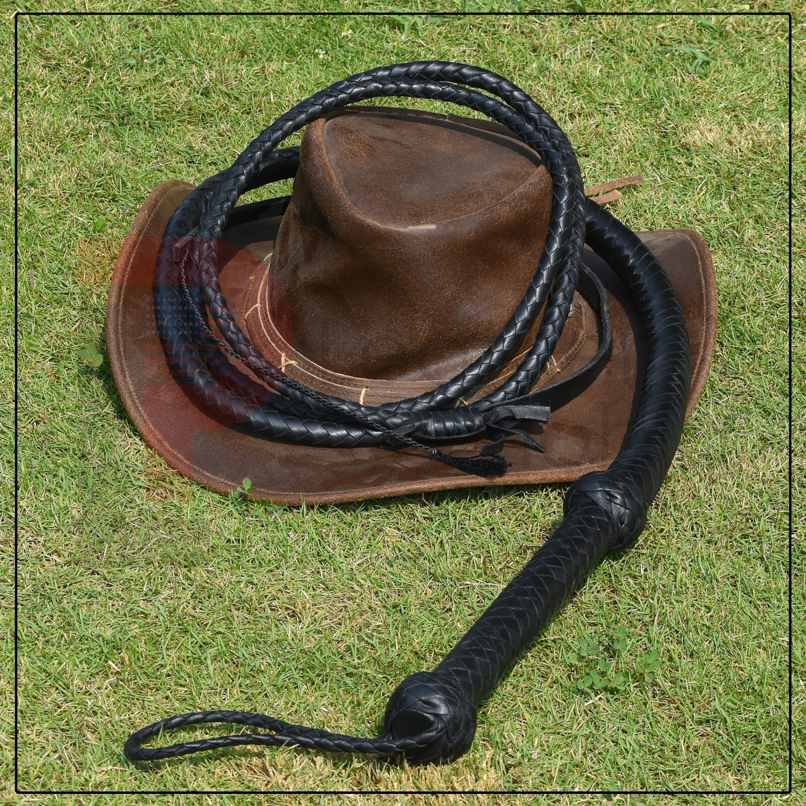 Cow Hide Leather BULL WHIP 04 to 08 Feet Long 12 Plaits Black Indiana Jones Whip