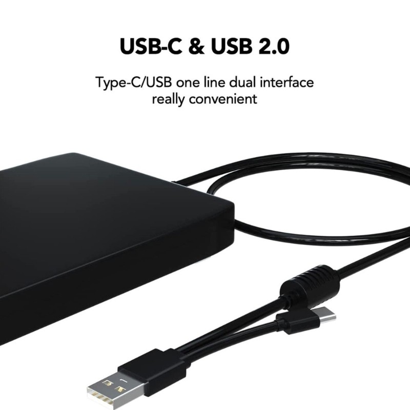 ABS External Floppy Drive for Win OS with USB Type C Floppy Disk Reader