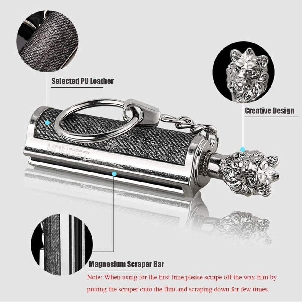 Permanent Match Keychain Lighter, Flint Matchstick Fire Starter Lighter,...