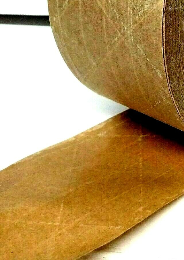 25-foot REINFORCED PAPER Tape Roll Gummed Brown Kraft Shipping Packaging Sealing
