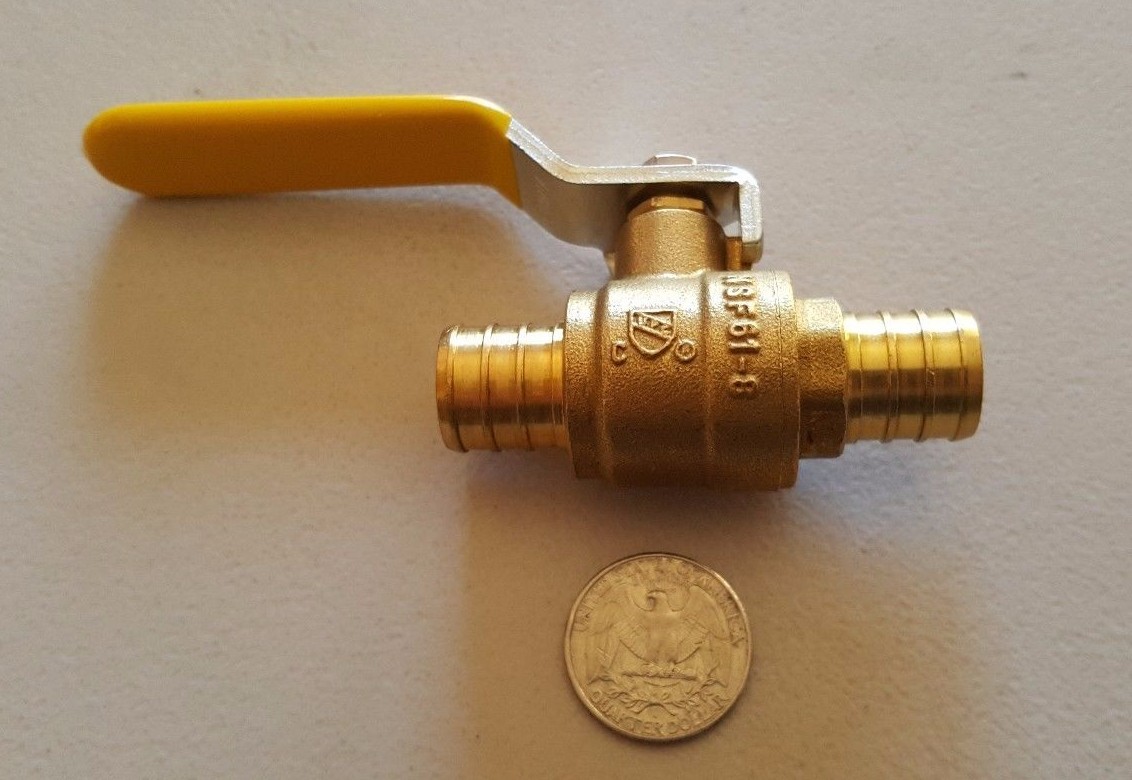 100 PIECES 3/4" PEX BRASS SHUT OFF BALL VALVE FULL PORT (LEAD-FREE)