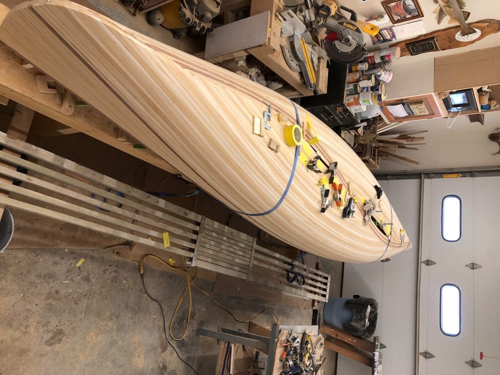 Cedar strip canoe