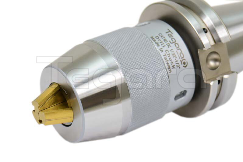 TEGARA CAT40 1/2" Dual Contact Keyless Drill Chuck with CAT40 Integral Shank P[