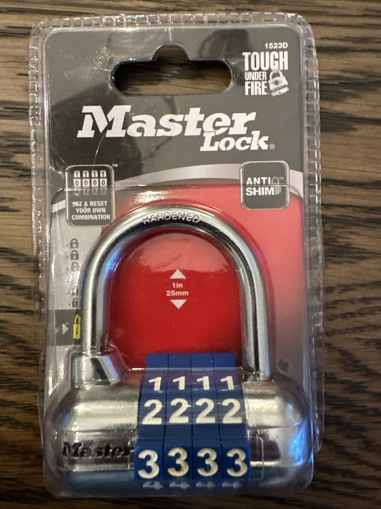 MASTER LOCK 1523D 4-DIGIT COMBINATION PADLOCK White