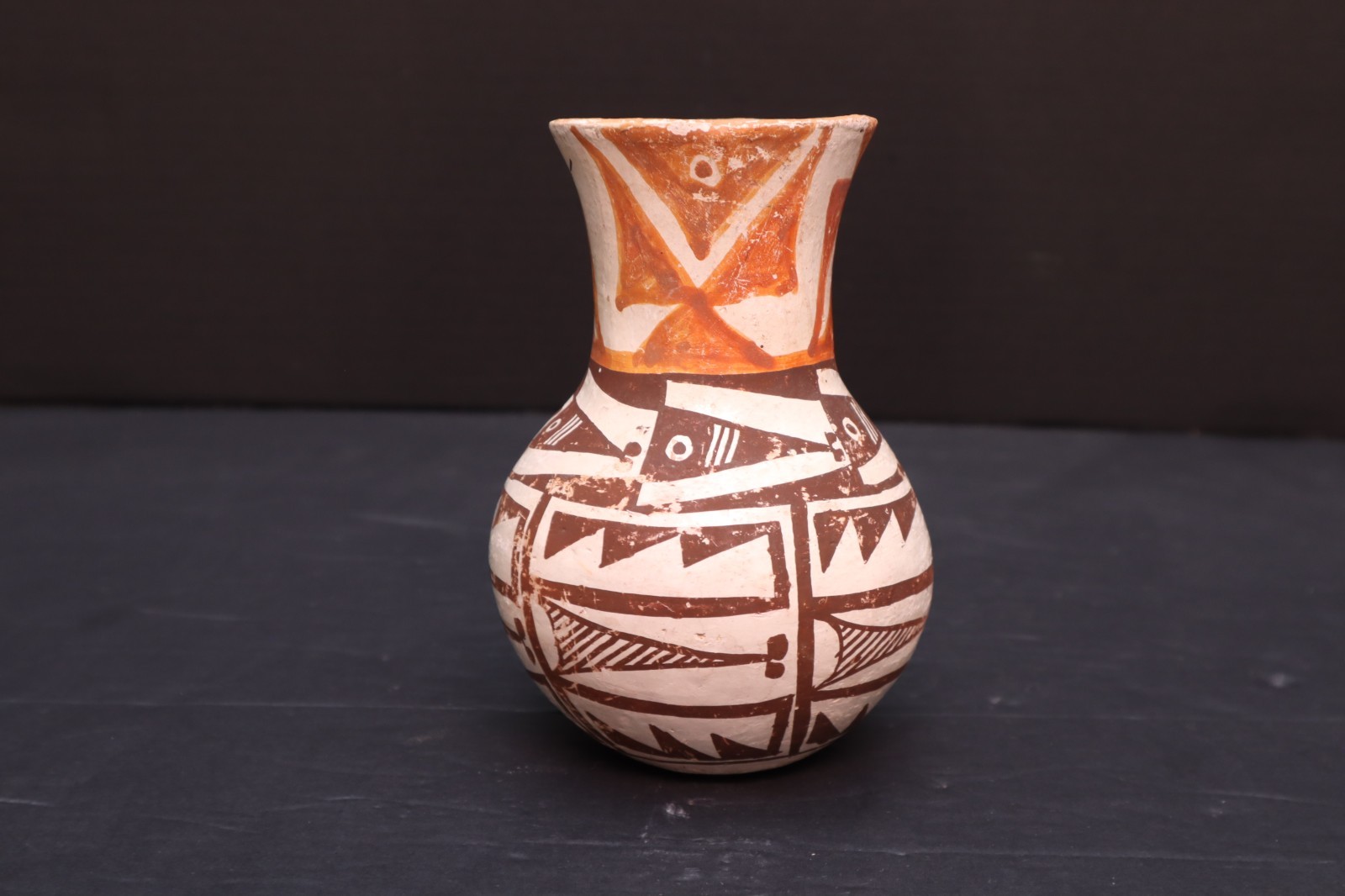 Antique Acoma Pueblo Pottery Polychrome Jar Jug Vase Pot Hand Coiled VTG Native
