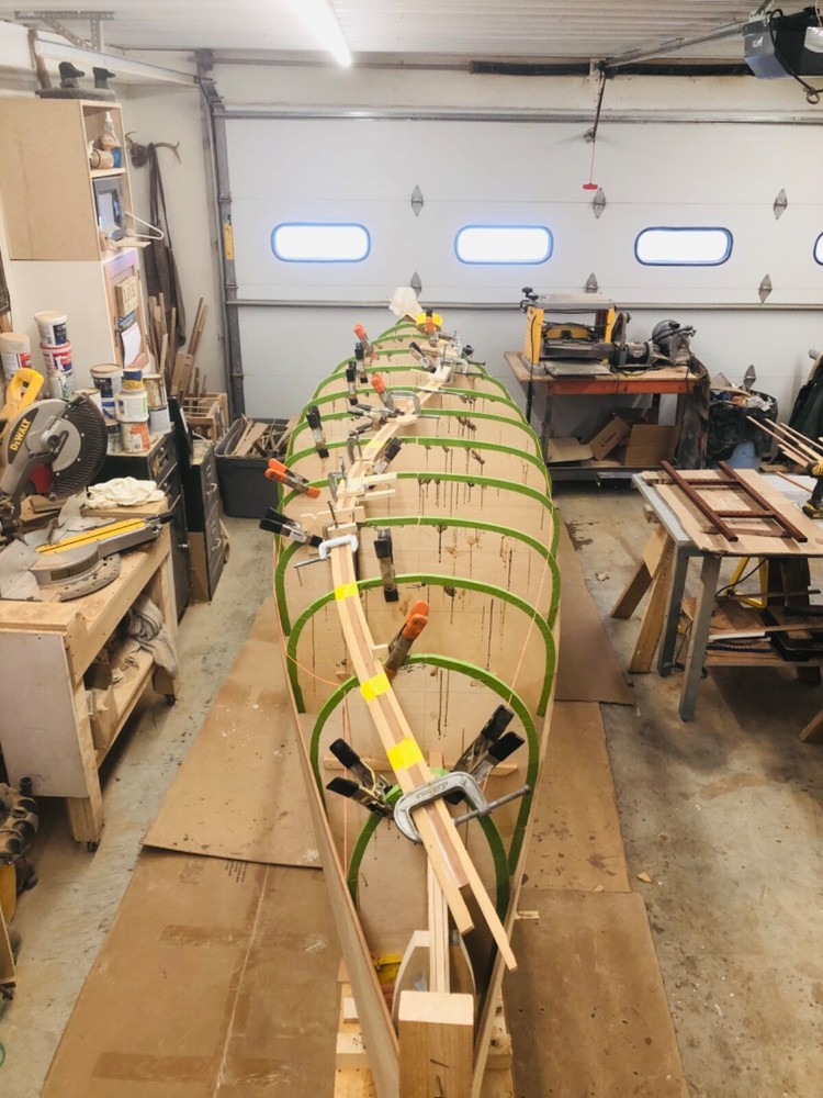 Cedar strip canoe