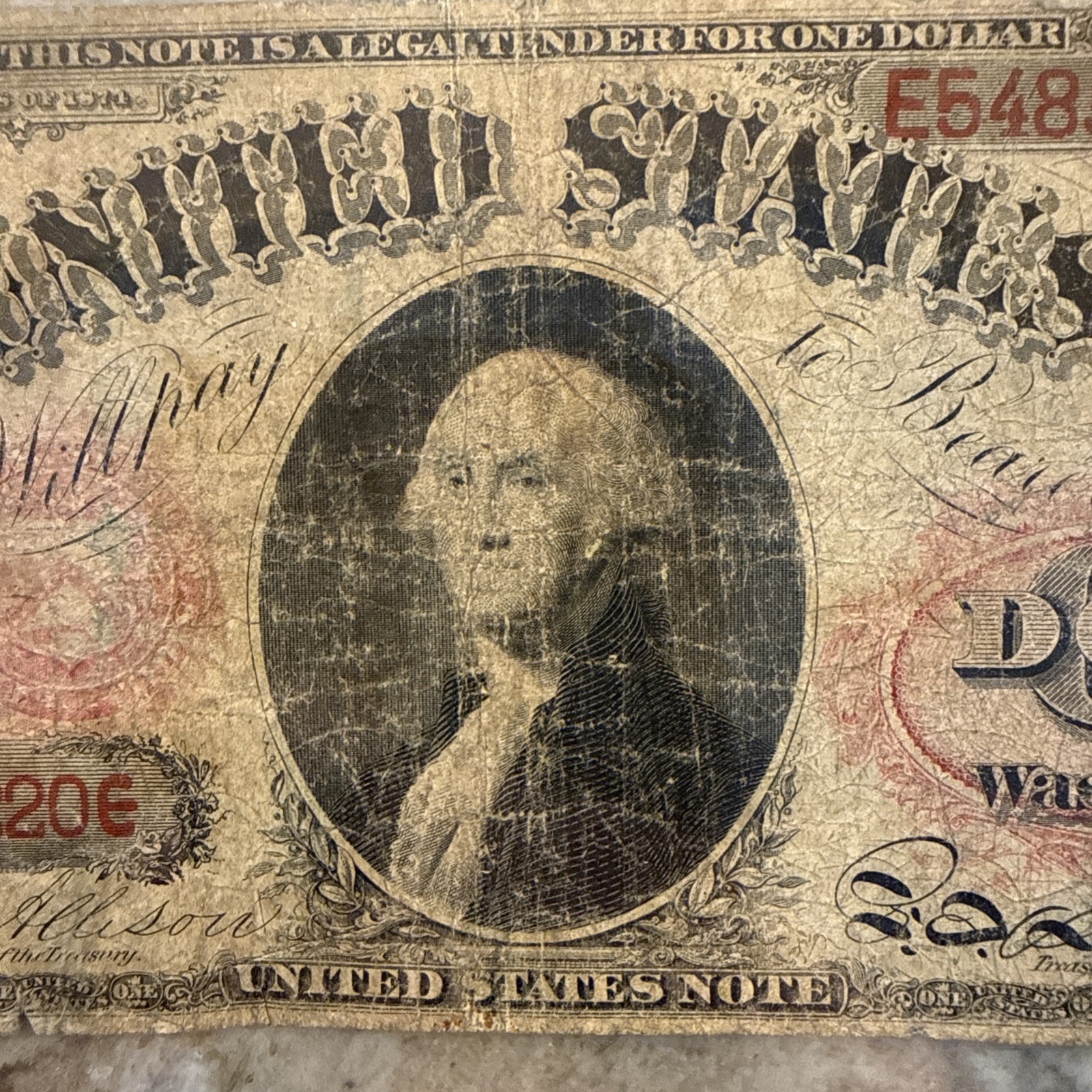 1874 $1 Legal Tender (Allison/Spinner) Fr#19 Circulated