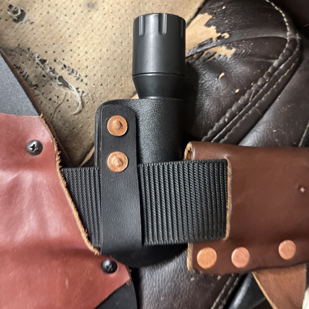 1” flashlight Carrier Only Slim Low Profile Version Kydex & Copper