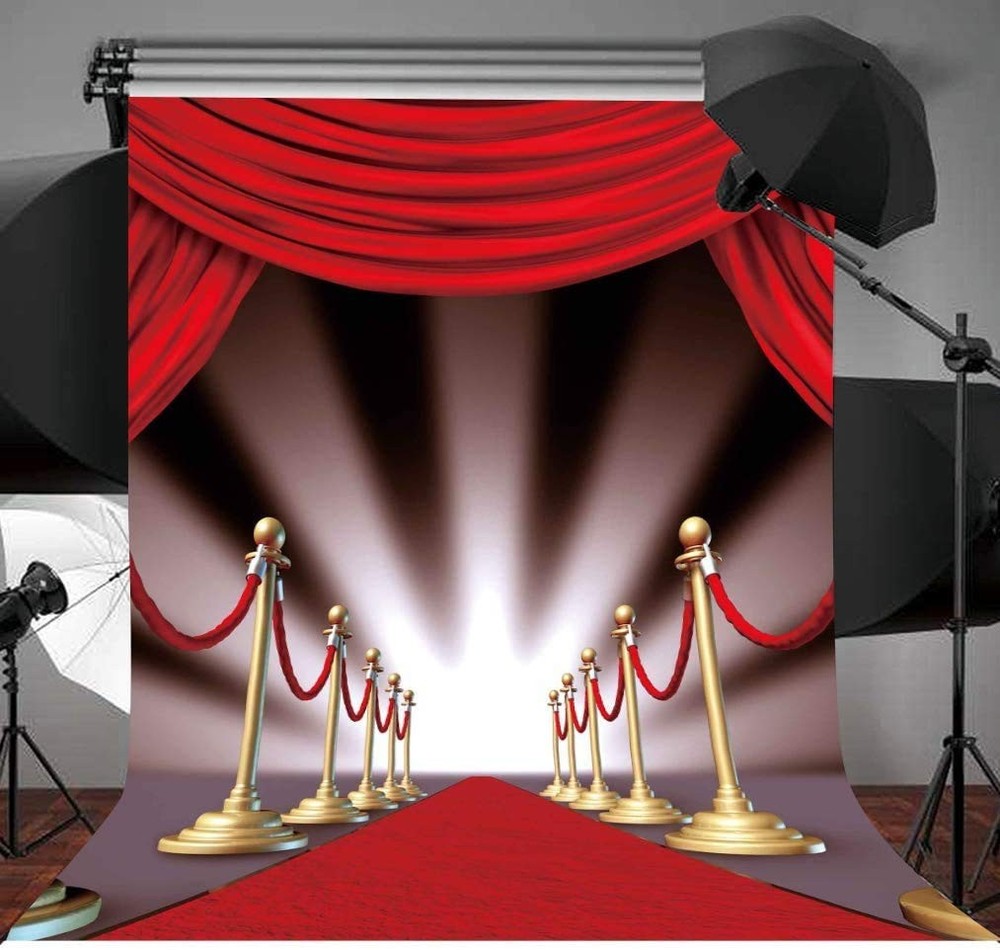 5x7Ft Red Carpet Curtain Backdrop, Background, Photo, Video, Studio, Polyester