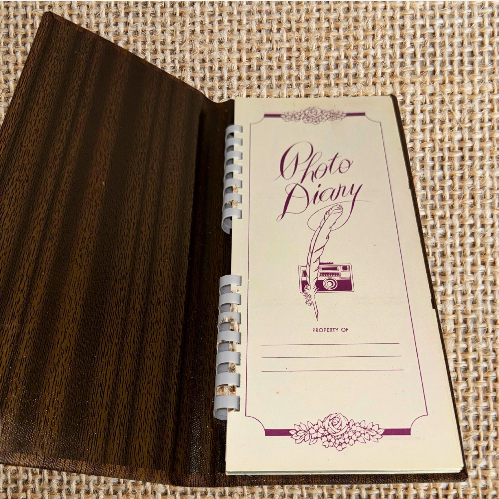 Vintage Photo Diary Album Made in Japan | 1970s–80s Faux Woodgrain Photo Sleeves