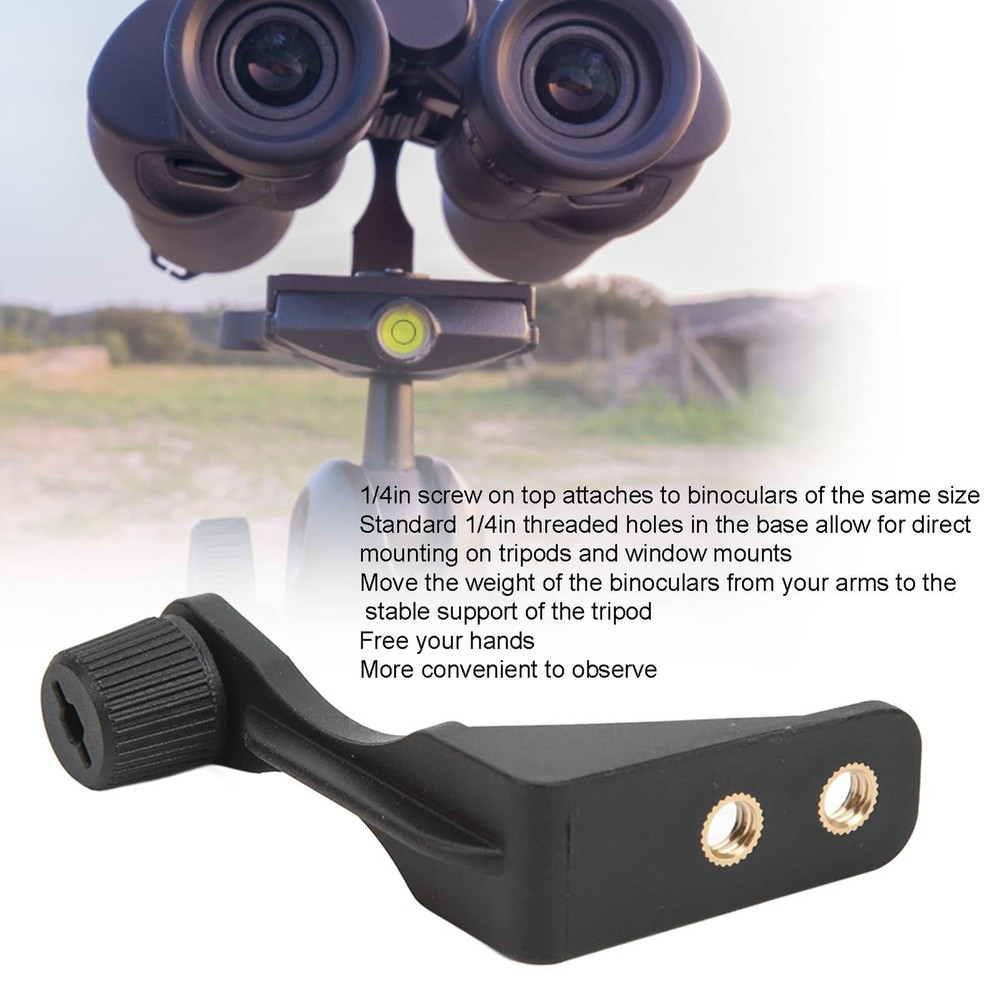 Universal L-Shaped Plastic Binocular Tripod Adapter with 1/4 inch Thread