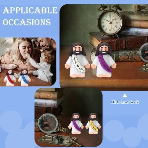 Little Jesus Figures, Mini Jesus Figurines in Bulk, Multicolor Tiny Jesus Figure