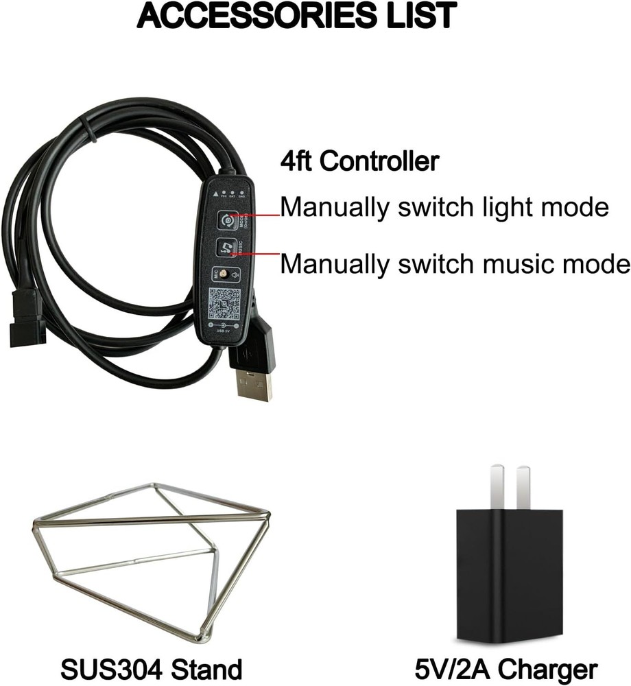 Infinity Hyper Cube LED Light LED Controller with Stand, Controller & Sound & Ap