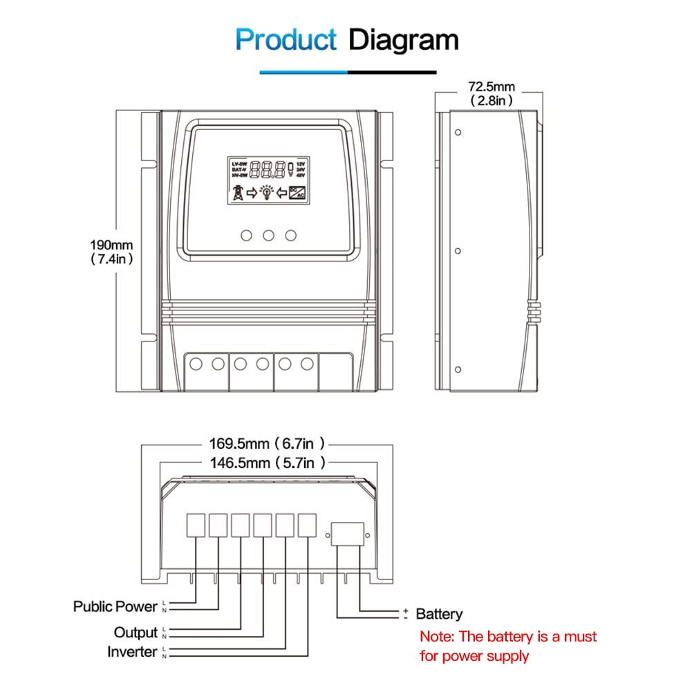 MOES Charge Controller Dual Power Automatic Transfer Switch Solar Wind System