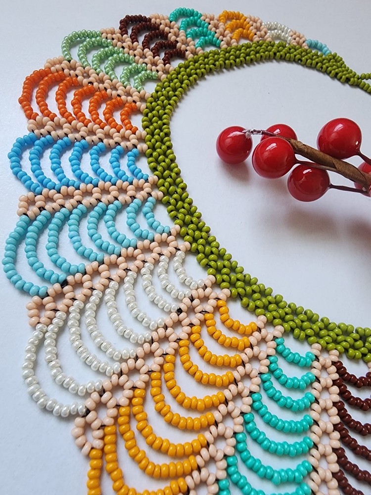 Multicolor Seed Beads Elegant Necklace