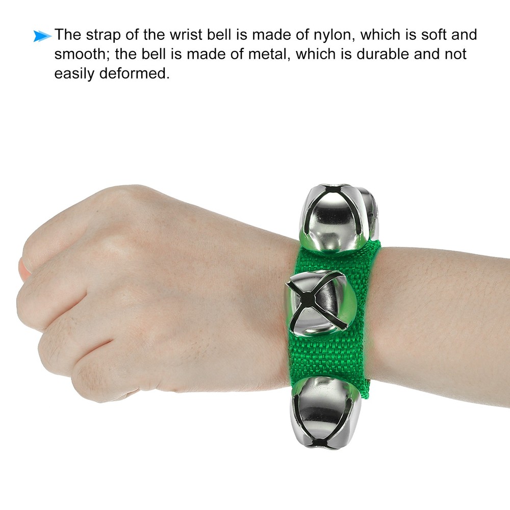 2pcs Wrist Bells, Jingle Bells Ankle Percussion Instruments, Green