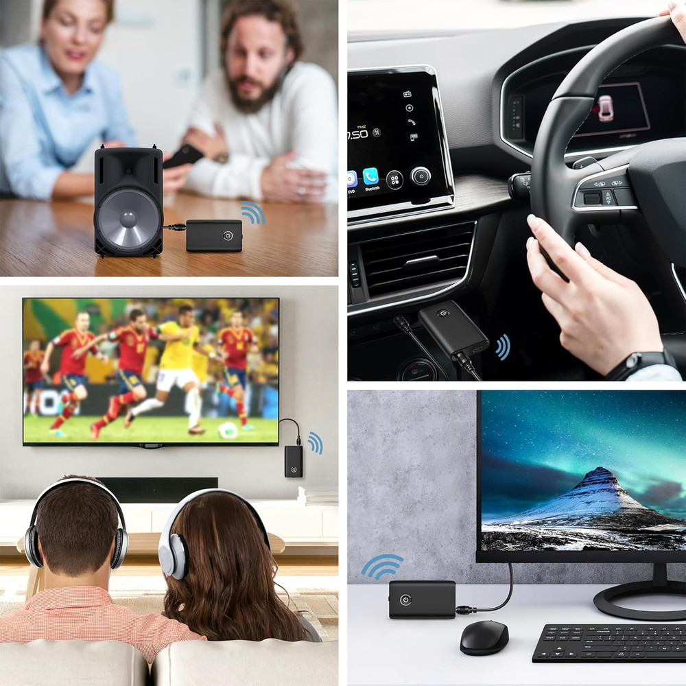 Aux Bluetooth Adapter for Car, Upgraded Bluetooth 5.3 Transmitter Receiver, Port