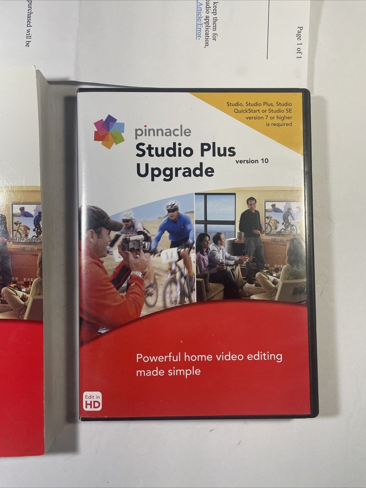 Pinnacle Studio 10 Plus Upgrade With Manual And 7 Keys Video Software Windows XP