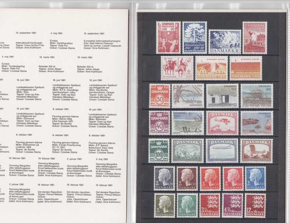 Denmark Danemark Year Set 1981 Official MNH Complete as Issued