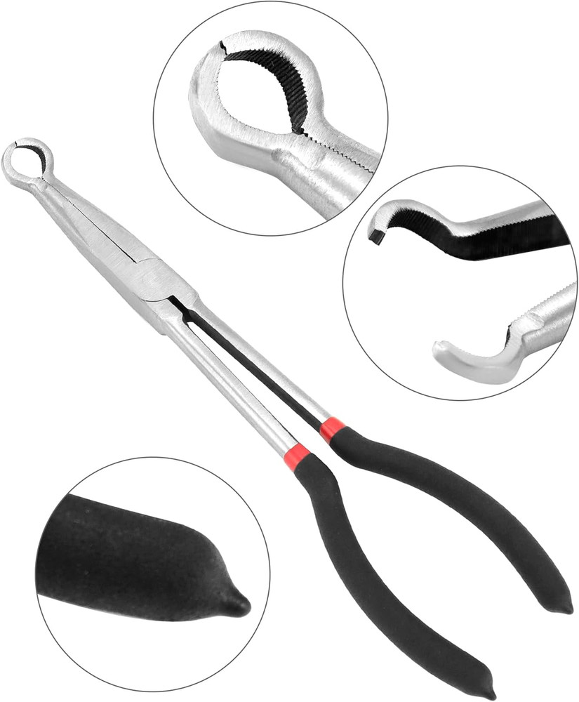 QWORK Car Spark Plug Wire Removal Pliers Tool, Sleeve Type Spark Plug Puller + r