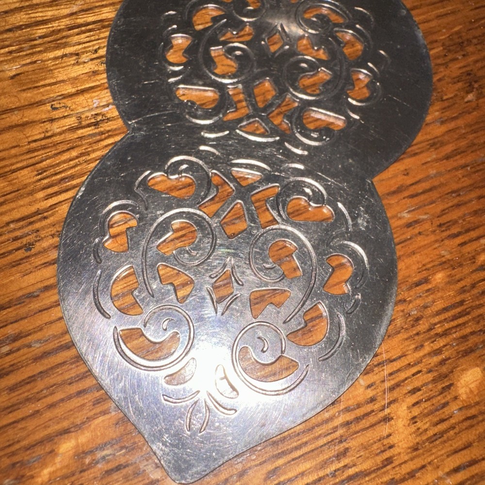 Vintage Denmark Silver Plated Dessert Pastry Pie Cake Server Finger Loop