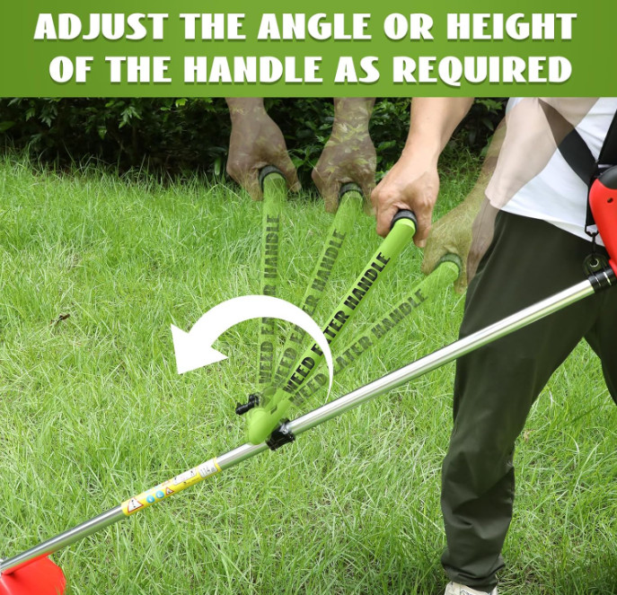 Upgraded Weed Eater Handle with Adjustable Shoulder Strap & Clamp