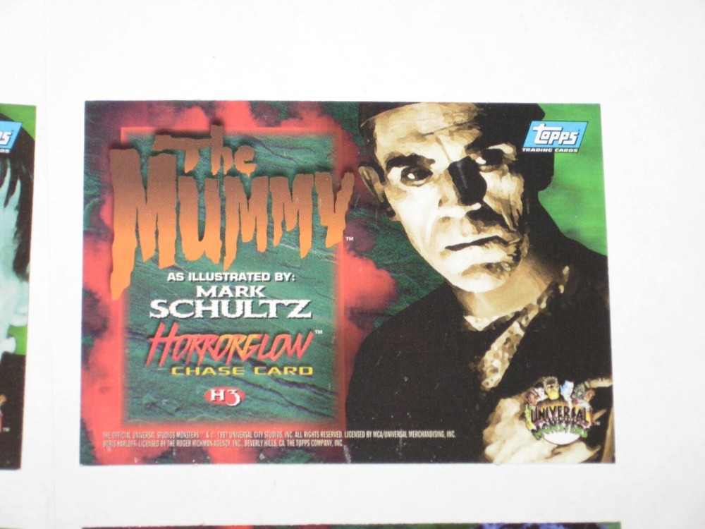 1994 Universal Monsters Illustrated INSERT HORRORGLOW 4 Card SET MCFARLANE