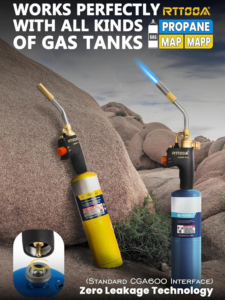 Trigger Start Gas Torch Kit - Adjustable Flame, 10,000 BTU Power, Certified
