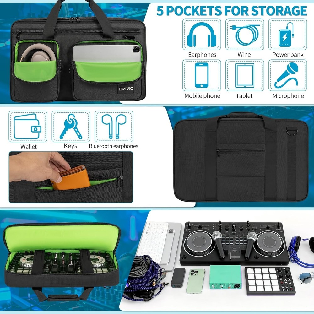 Lightweight DJ Controller Case with Adjustable Strap