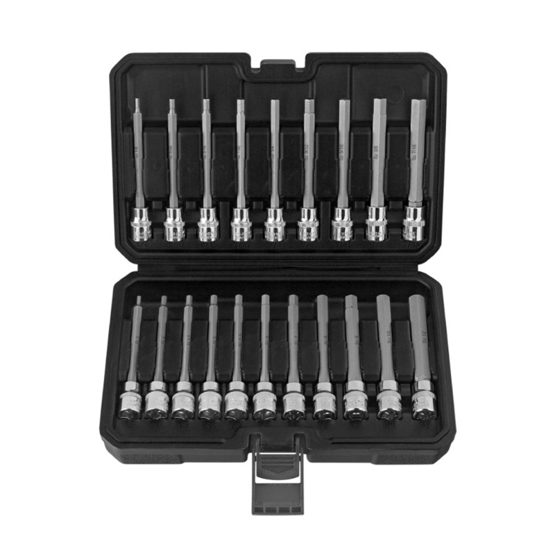 Practical 3/8" Hex Bit Sockets Kit 20PCS Extra Deep Design in Stable Steel