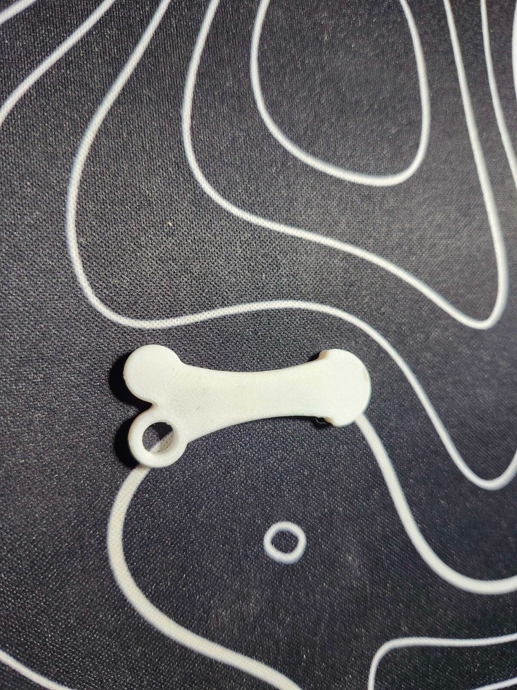 white Dick Whistle Keychain (functional)