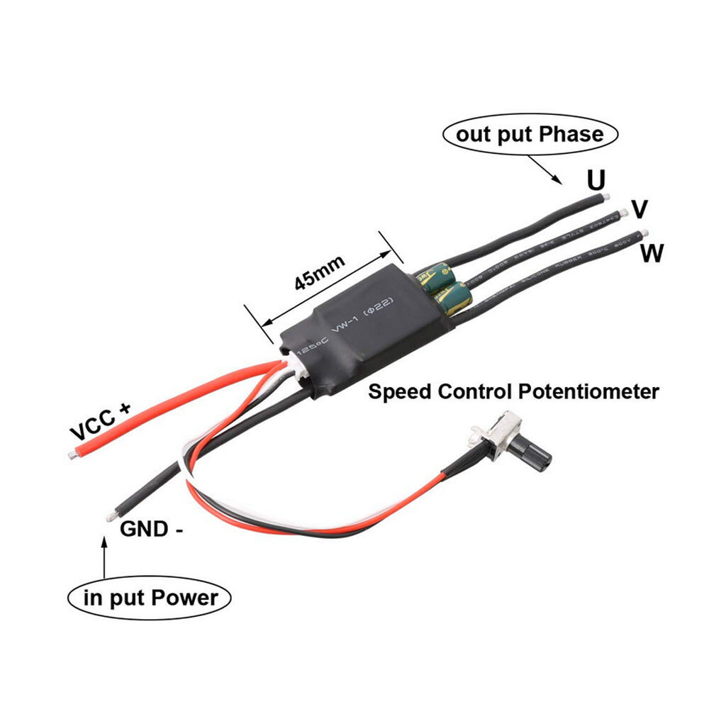 1PC 200W Brushless Hall Motor Pump Driver ESC Speed Controller Three-phase HOT