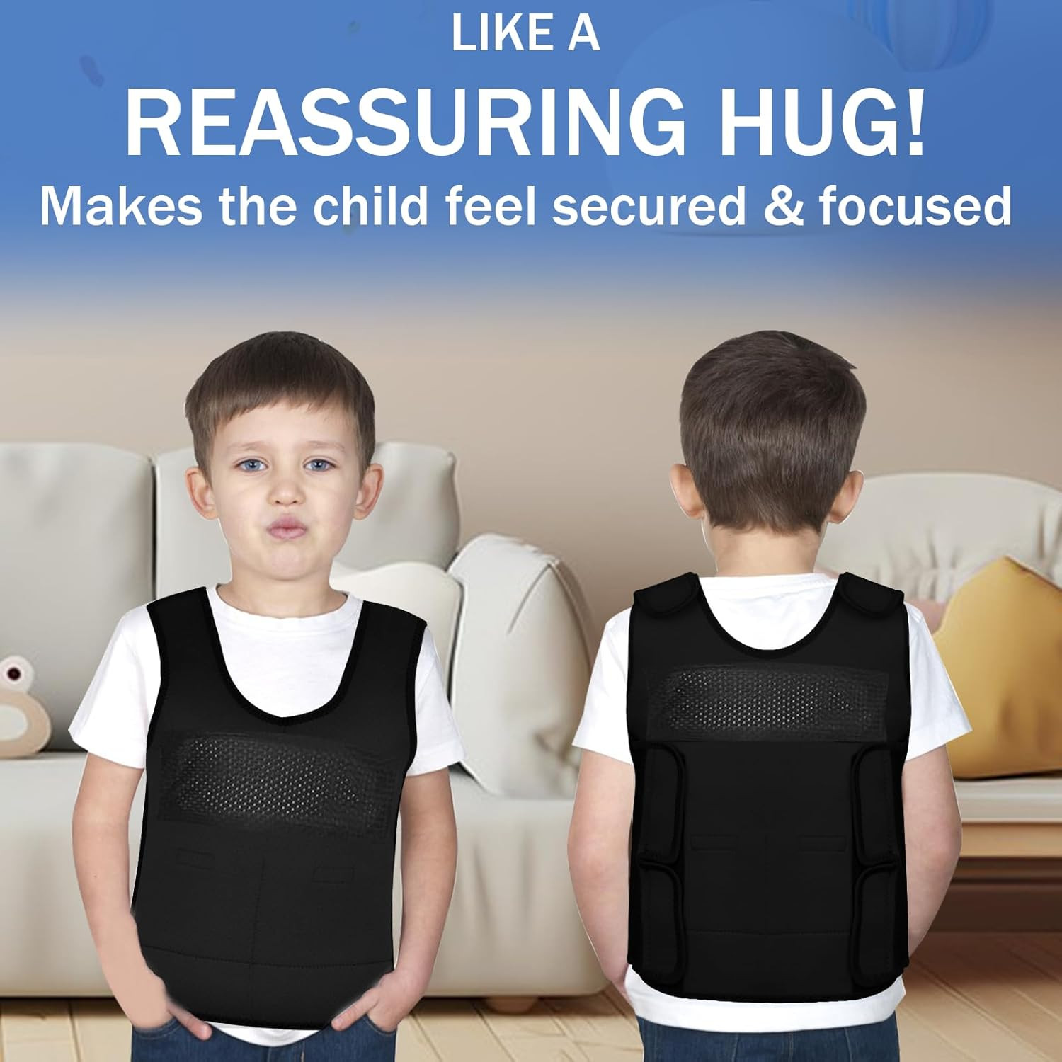 Weighted Vest for Kids (Small, Ages 4 to 7) Compression Vest for Kids Including