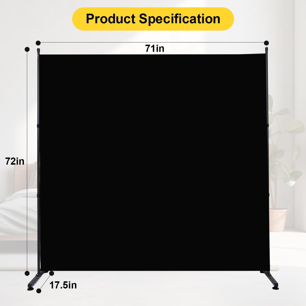 6Ft Single Panel Room Divider Temporary Fabric Indoor Room Divider Wall Divider