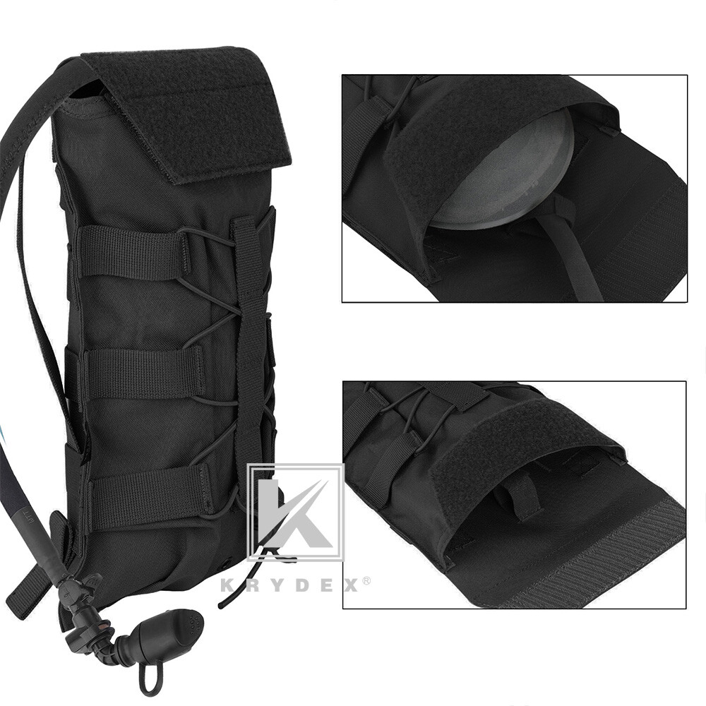 KRYDEX Tactical Hydration Carrier Pack MOLLE Pack Modular 1.5L Water Bladder BK
