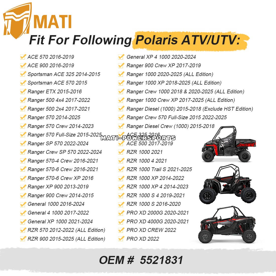 Outer Clutch Cover Gasket w/Bolts For Polaris RZR XP 1000 / XP 4 1000 2014-2023