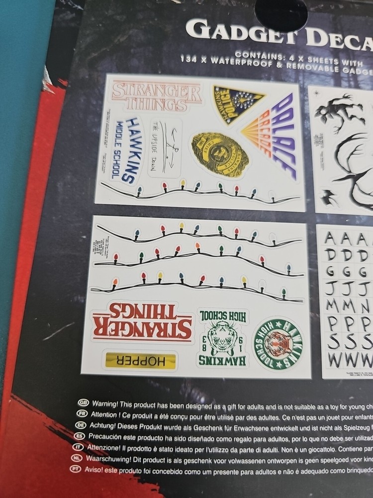 NIP Netflix Stranger Things Gadget Decals Paladone Includes 134 Decals